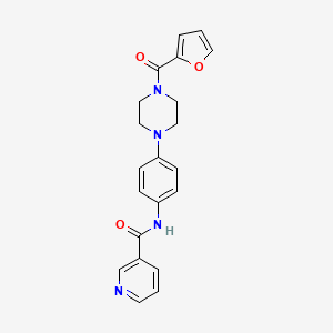 molecular formula C21H20N4O3 B4416978 N-{4-[4-(2-furoyl)-1-piperazinyl]phenyl}nicotinamide 