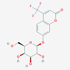 molecular formula C16H15F3O8 B044170 4-(Trifluoromethyl)-7-[(2S,3R,4S,5R,6R)-3,4,5-trihydroxy-6-(hydroxymethyl)oxan-2-yl]oxychromen-2-one CAS No. 117153-55-6