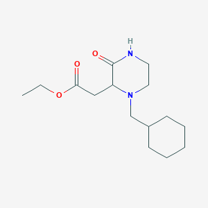 molecular formula C15H26N2O3 B4417008 Ethyl 2-[1-(cyclohexylmethyl)-3-oxopiperazin-2-yl]acetate 