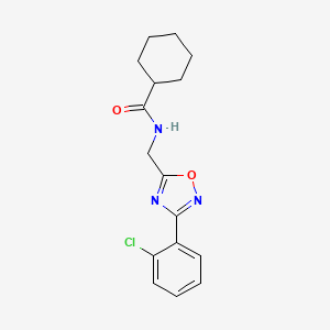molecular formula C16H18ClN3O2 B4417019 N-{[3-(2-chlorophenyl)-1,2,4-oxadiazol-5-yl]methyl}cyclohexanecarboxamide 