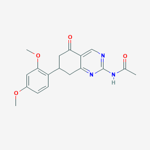 molecular formula C18H19N3O4 B4417097 N-[7-(2,4-dimethoxyphenyl)-5-oxo-5,6,7,8-tetrahydroquinazolin-2-yl]acetamide 