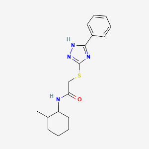 molecular formula C17H22N4OS B4417161 N-(2-methylcyclohexyl)-2-[(5-phenyl-4H-1,2,4-triazol-3-yl)thio]acetamide 