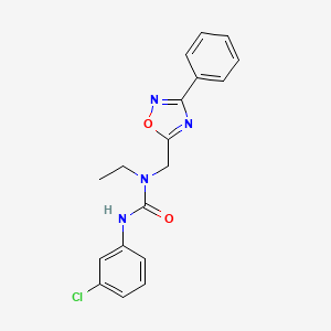 molecular formula C18H17ClN4O2 B4417236 N'-(3-chlorophenyl)-N-ethyl-N-[(3-phenyl-1,2,4-oxadiazol-5-yl)methyl]urea 