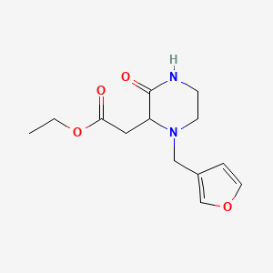molecular formula C13H18N2O4 B4417278 ETHYL 2-{1-[(FURAN-3-YL)METHYL]-3-OXOPIPERAZIN-2-YL}ACETATE 