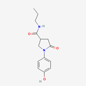 molecular formula C14H18N2O3 B4417293 1-(4-hydroxyphenyl)-5-oxo-N-propyl-3-pyrrolidinecarboxamide 