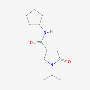 molecular formula C13H22N2O2 B4417298 N-cyclopentyl-1-isopropyl-5-oxo-3-pyrrolidinecarboxamide 