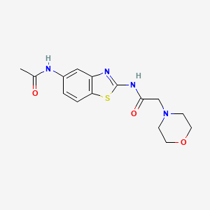 molecular formula C15H18N4O3S B4417304 N-[5-(acetylamino)-1,3-benzothiazol-2-yl]-2-(4-morpholinyl)acetamide 