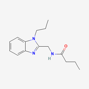 molecular formula C15H21N3O B4417309 N-[(1-PROPYL-1H-1,3-BENZODIAZOL-2-YL)METHYL]BUTANAMIDE 