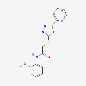 molecular formula C16H14N4O3S B4417317 N-(2-methoxyphenyl)-2-{[5-(2-pyridinyl)-1,3,4-oxadiazol-2-yl]thio}acetamide 