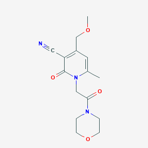 molecular formula C15H19N3O4 B4417350 4-(Methoxymethyl)-6-methyl-1-[2-(morpholin-4-yl)-2-oxoethyl]-2-oxo-1,2-dihydropyridine-3-carbonitrile 