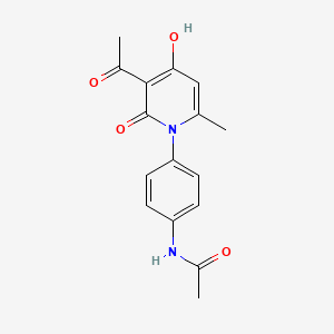 molecular formula C16H16N2O4 B4417432 N-[4-(3-acetyl-4-hydroxy-6-methyl-2-oxopyridin-1-yl)phenyl]acetamide 