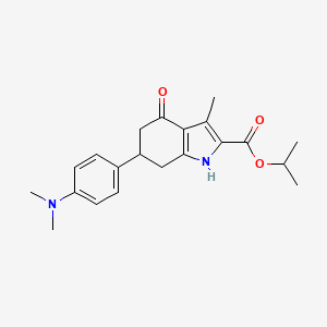 molecular formula C21H26N2O3 B4417439 propan-2-yl 6-[4-(dimethylamino)phenyl]-3-methyl-4-oxo-4,5,6,7-tetrahydro-1H-indole-2-carboxylate 