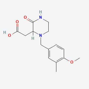 molecular formula C15H20N2O4 B4417524 [1-(4-methoxy-3-methylbenzyl)-3-oxo-2-piperazinyl]acetic acid 