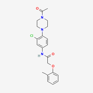 molecular formula C21H24ClN3O3 B4417562 N-[4-(4-acetylpiperazin-1-yl)-3-chlorophenyl]-2-(2-methylphenoxy)acetamide 