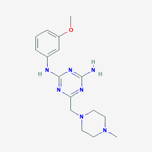 molecular formula C16H23N7O B4417629 N-(3-methoxyphenyl)-6-[(4-methylpiperazin-1-yl)methyl]-1,3,5-triazine-2,4-diamine 