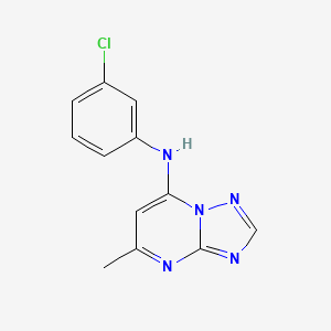 molecular formula C12H10ClN5 B4417633 N-(3-chlorophenyl)-5-methyl-[1,2,4]triazolo[1,5-a]pyrimidin-7-amine 