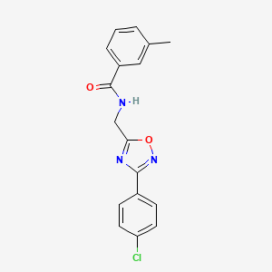 molecular formula C17H14ClN3O2 B4417641 N-{[3-(4-chlorophenyl)-1,2,4-oxadiazol-5-yl]methyl}-3-methylbenzamide 