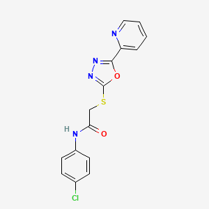 molecular formula C15H11ClN4O2S B4417662 N-(4-chlorophenyl)-2-{[5-(2-pyridinyl)-1,3,4-oxadiazol-2-yl]thio}acetamide 