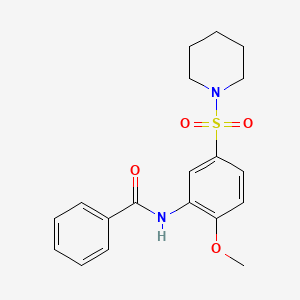 molecular formula C19H22N2O4S B4417712 N-[2-methoxy-5-(1-piperidinylsulfonyl)phenyl]benzamide 