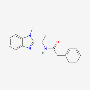 molecular formula C18H19N3O B4417758 N-[1-(1-methyl-1H-benzimidazol-2-yl)ethyl]-2-phenylacetamide 
