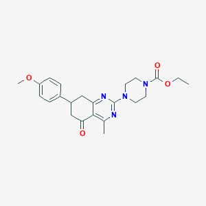 molecular formula C23H28N4O4 B4417802 Ethyl 4-[7-(4-methoxyphenyl)-4-methyl-5-oxo-5,6,7,8-tetrahydroquinazolin-2-yl]piperazine-1-carboxylate 