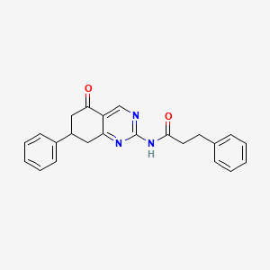 molecular formula C23H21N3O2 B4417822 N-(5-oxo-7-phenyl-5,6,7,8-tetrahydroquinazolin-2-yl)-3-phenylpropanamide 