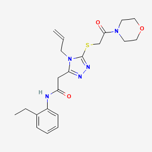 molecular formula C21H27N5O3S B4417894 N-(2-ethylphenyl)-2-[5-{[2-(morpholin-4-yl)-2-oxoethyl]sulfanyl}-4-(prop-2-en-1-yl)-4H-1,2,4-triazol-3-yl]acetamide 