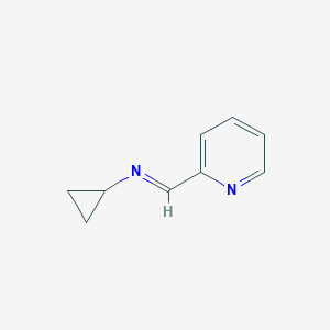 molecular formula C9H10N2 B044179 Cyclopropanamine, N-(2-pyridinylmethylene)-(9CI) CAS No. 121532-31-8