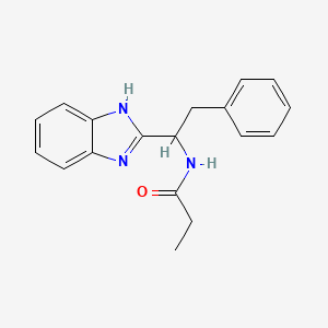 molecular formula C18H19N3O B4417906 N-[1-(1H-benzimidazol-2-yl)-2-phenylethyl]propanamide 