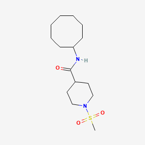 molecular formula C15H28N2O3S B4417927 N-cyclooctyl-1-methanesulfonylpiperidine-4-carboxamide 