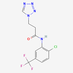 molecular formula C11H9ClF3N5O B4417929 N-[2-chloro-5-(trifluoromethyl)phenyl]-3-(1H-tetrazol-1-yl)propanamide 