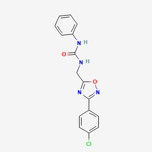 molecular formula C16H13ClN4O2 B4417936 N-{[3-(4-chlorophenyl)-1,2,4-oxadiazol-5-yl]methyl}-N'-phenylurea 