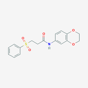 molecular formula C17H17NO5S B4417968 N~1~-(2,3-dihydro-1,4-benzodioxin-6-yl)-3-(phenylsulfonyl)propanamide 