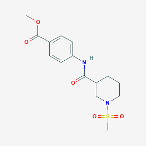 molecular formula C15H20N2O5S B4417986 methyl 4-({[1-(methylsulfonyl)-3-piperidinyl]carbonyl}amino)benzoate 