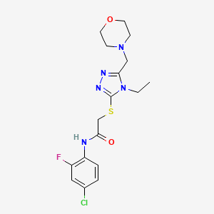 molecular formula C17H21ClFN5O2S B4418095 N-(4-chloro-2-fluorophenyl)-2-{[4-ethyl-5-(morpholin-4-ylmethyl)-4H-1,2,4-triazol-3-yl]sulfanyl}acetamide 