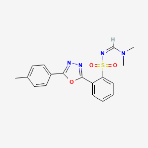 molecular formula C18H18N4O3S B4418146 N,N-dimethyl-N'-[2-[5-(4-methylphenyl)-1,3,4-oxadiazol-2-yl]phenyl]sulfonylmethanimidamide 