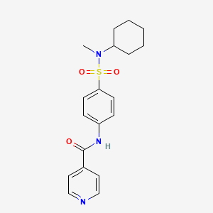 molecular formula C19H23N3O3S B4418172 N-(4-{[cyclohexyl(methyl)amino]sulfonyl}phenyl)isonicotinamide 