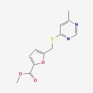 molecular formula C12H12N2O3S B4418183 methyl 5-{[(6-methylpyrimidin-4-yl)thio]methyl}-2-furoate 