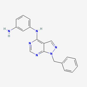 molecular formula C18H16N6 B4418196 N-(1-benzyl-1H-pyrazolo[3,4-d]pyrimidin-4-yl)benzene-1,3-diamine 