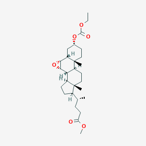 molecular formula C28H44O6 B044182 Methyl (4R)-4-[(1S,2S,4R,5R,7R,10R,11S,14R,15R,18S)-7-ethoxycarbonyloxy-10,14-dimethyl-3-oxapentacyclo[9.7.0.02,4.05,10.014,18]octadecan-15-yl]pentanoate CAS No. 125112-76-7
