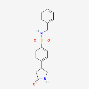 molecular formula C17H18N2O3S B4418206 N-benzyl-4-(5-oxopyrrolidin-3-yl)benzenesulfonamide 