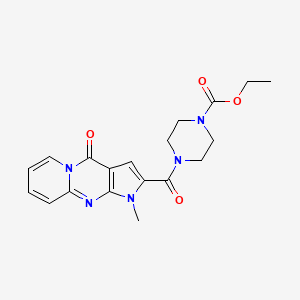 molecular formula C19H21N5O4 B4418235 ethyl 4-[(1-methyl-4-oxo-1,4-dihydropyrido[1,2-a]pyrrolo[2,3-d]pyrimidin-2-yl)carbonyl]piperazine-1-carboxylate 
