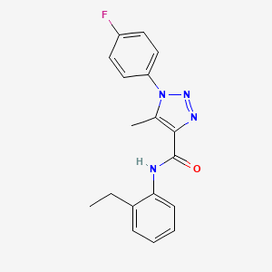 molecular formula C18H17FN4O B4418412 N-(2-ethylphenyl)-1-(4-fluorophenyl)-5-methyl-1H-1,2,3-triazole-4-carboxamide 