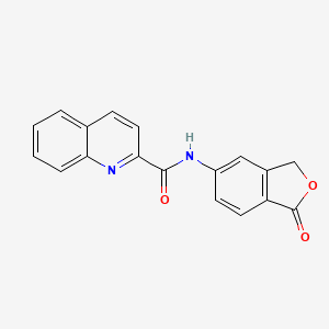molecular formula C18H12N2O3 B4418437 N-(1-oxo-1,3-dihydro-2-benzofuran-5-yl)quinoline-2-carboxamide 
