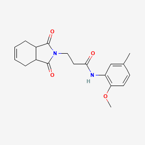 molecular formula C19H22N2O4 B4418461 3-(1,3-dioxo-3a,4,7,7a-tetrahydroisoindol-2-yl)-N-(2-methoxy-5-methylphenyl)propanamide 