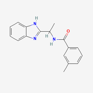 molecular formula C17H17N3O B4418503 N-[1-(1H-benzimidazol-2-yl)ethyl]-3-methylbenzamide 