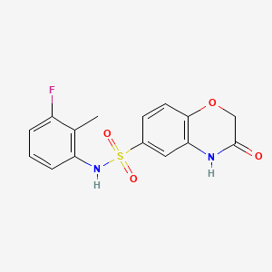 molecular formula C15H13FN2O4S B4418513 N-(3-fluoro-2-methylphenyl)-3-oxo-3,4-dihydro-2H-1,4-benzoxazine-6-sulfonamide 