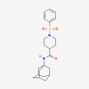 molecular formula C22H30N2O3S B4418584 N-(1-adamantyl)-1-(benzenesulfonyl)piperidine-4-carboxamide 