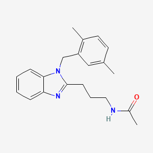 molecular formula C21H25N3O B4418590 N-{3-[1-(2,5-dimethylbenzyl)-1H-benzimidazol-2-yl]propyl}acetamide 