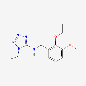 molecular formula C13H19N5O2 B4418598 N-(2-ethoxy-3-methoxybenzyl)-1-ethyl-1H-tetrazol-5-amine 